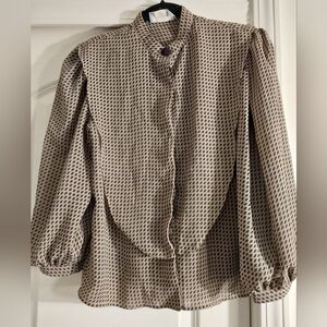 VTG Checkered Button-Up Blouse